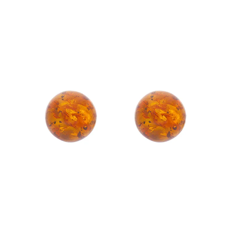 Sterling Silver Amber 8mm Ball Stud Earrings sold by C.W. Sellors