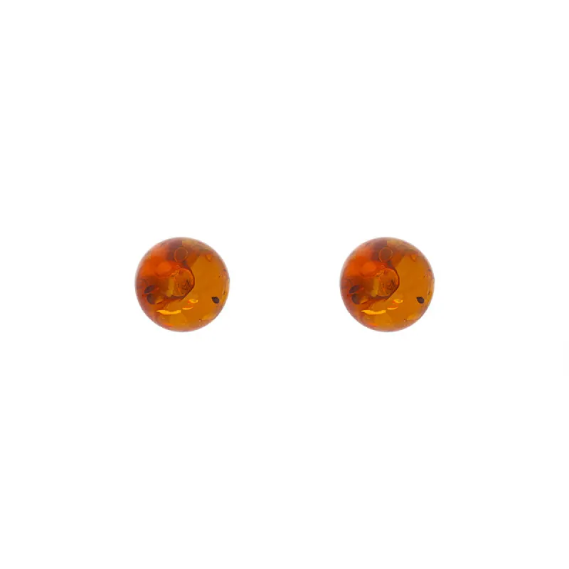 Sterling Silver Amber 6mm Ball Stud Earrings sold by C.W. Sellors