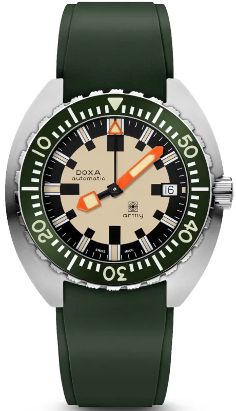 Doxa Dive Army Rubber Watch made by C.W. Sellors