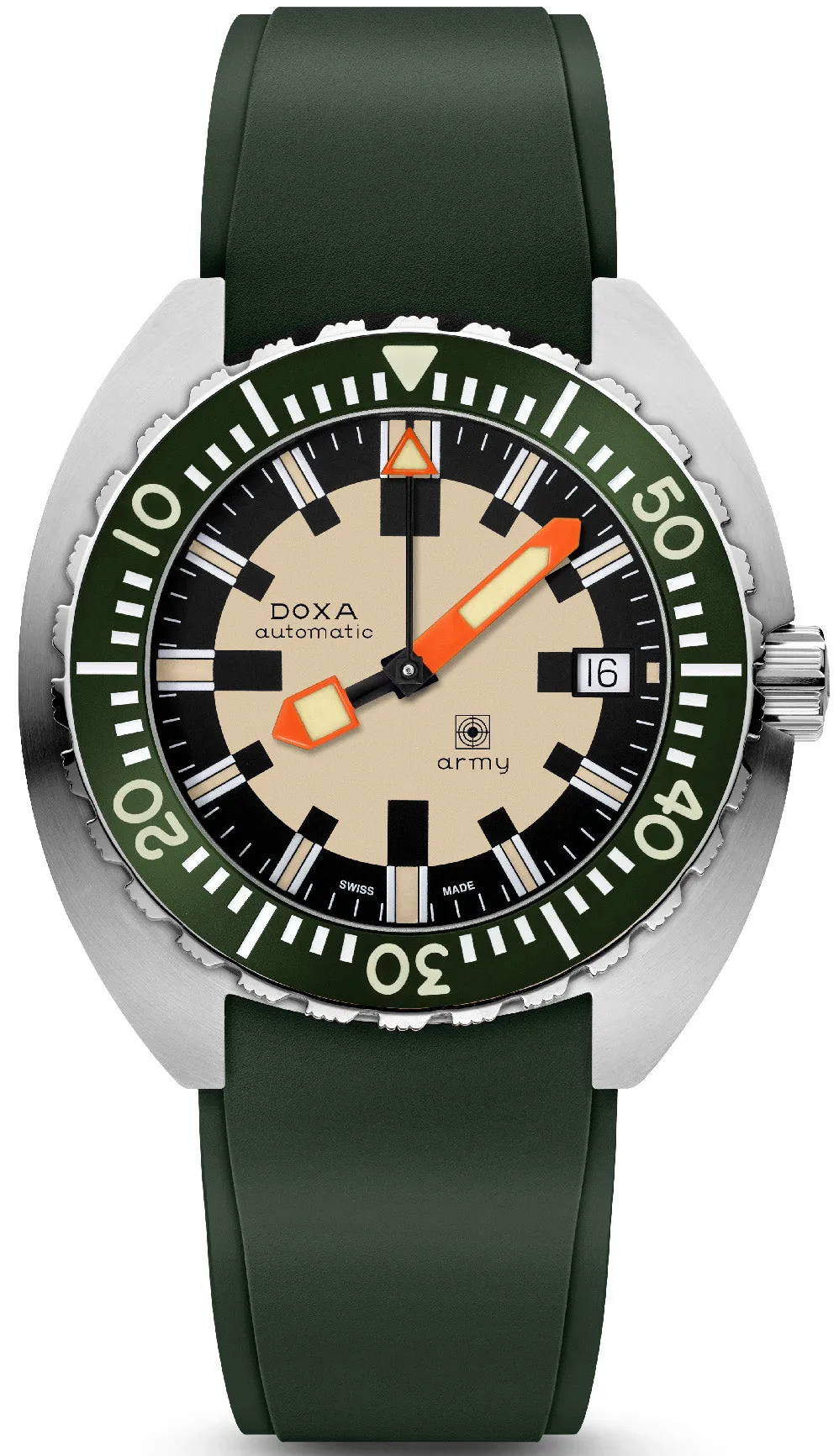 Doxa Dive Army Rubber Watch sold by C.W. Sellors