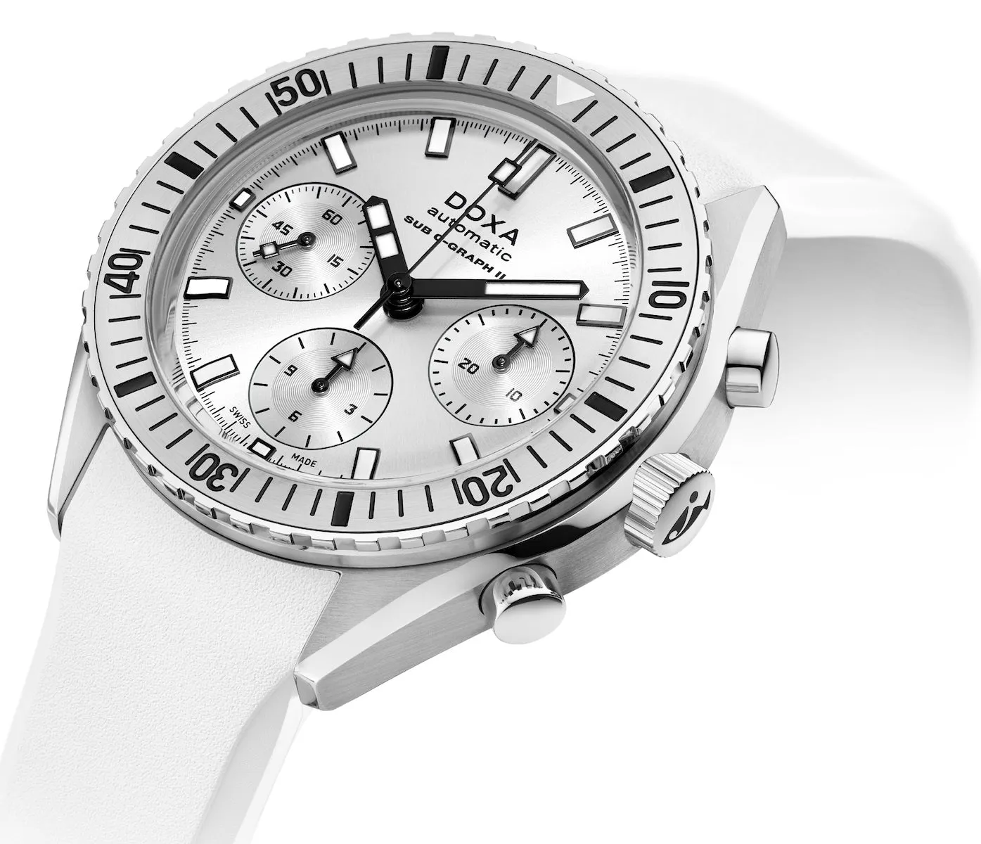 Doxa Sub 200 C-Graph II Whitepearl Rubber sold by C.W. Sellors product image thumbnail 2