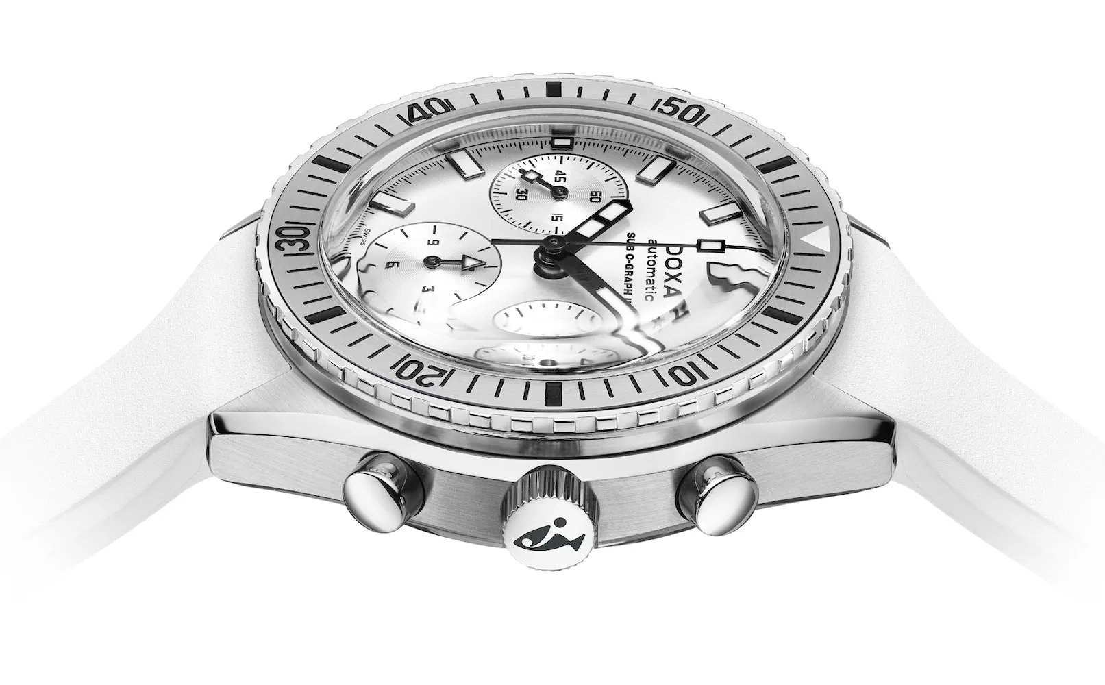 Doxa Sub 200 C-Graph II Whitepearl Rubber sold by C.W. Sellors product image thumbnail 3