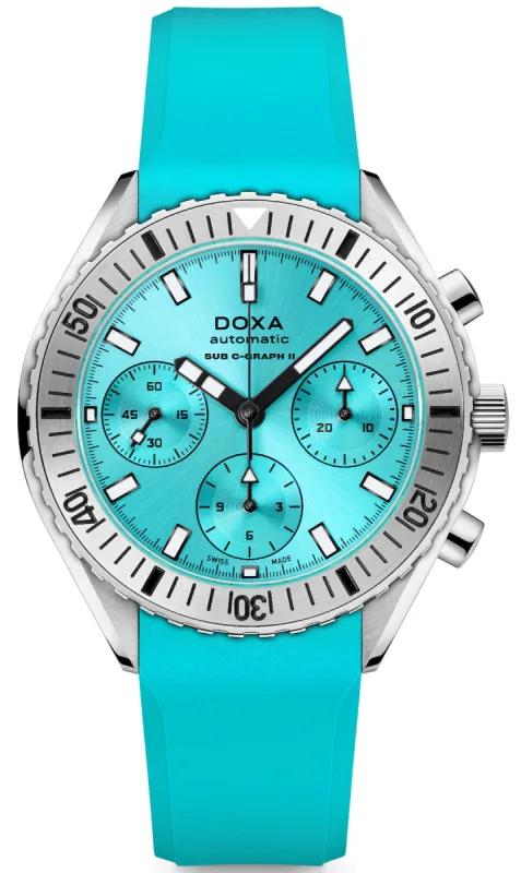 Doxa Sub 200 C-Graph II Aquamarine Rubber Watch sold by C.W. Sellors