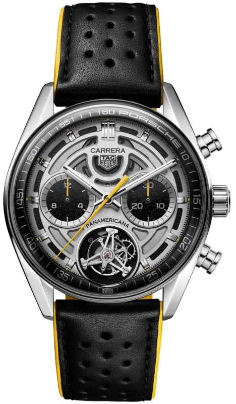 TAG Heuer Carrera Chronograph Tourbilxon x Porsche Panamericana Limited Edition Watch made by Tag Heuer