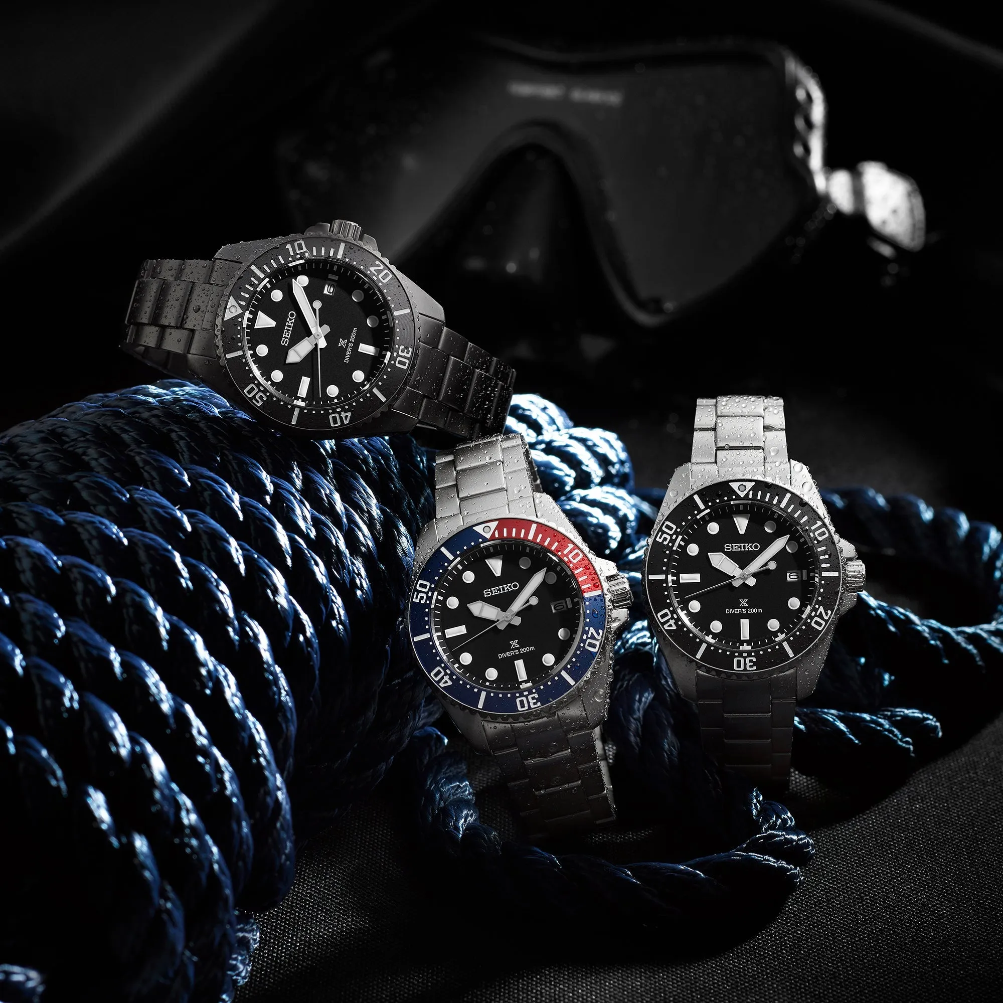 Seiko Prospex Solar Divers Pure Black Watch sold by C.W. Sellors product image thumbnail 4