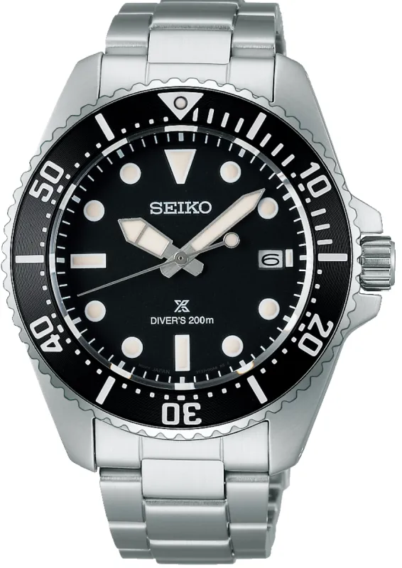 Seiko Prospex Solar Divers Pure Black Watch sold by C.W. Sellors