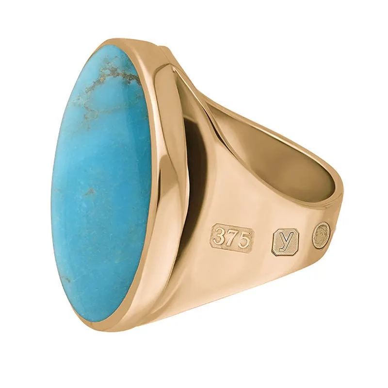 9ct Rose Gold Turquoise King's Coronation Hallmark Medium Round Ring sold by C.W. Sellors product image thumbnail 3