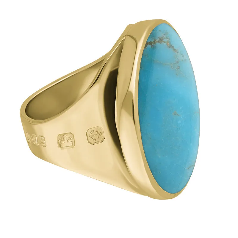18ct Yellow Gold Turquoise King's Coronation Hallmark Medium Round Ring sold by C.W. Sellors product image thumbnail 2