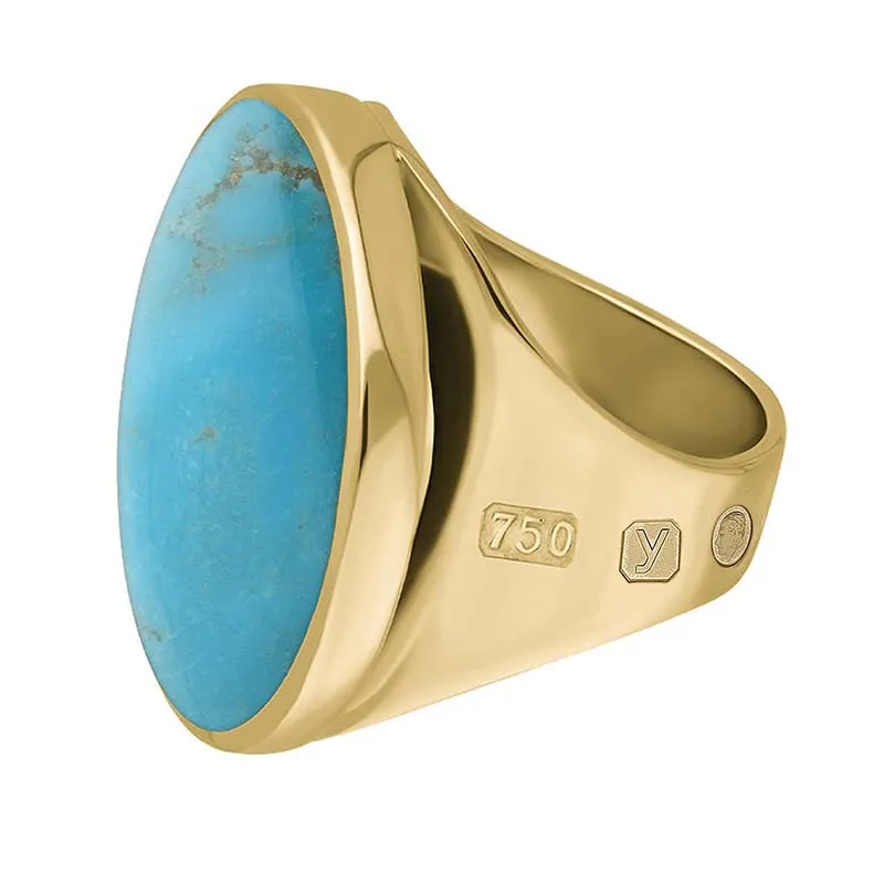 18ct Yellow Gold Turquoise King's Coronation Hallmark Medium Round Ring sold by C.W. Sellors product image thumbnail 3