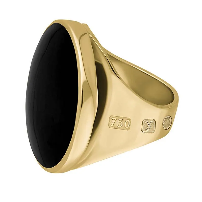 18ct Yellow Gold Whitby Jet King's Coronation Hallmark Medium Round Ring sold by C.W. Sellors product image thumbnail 3