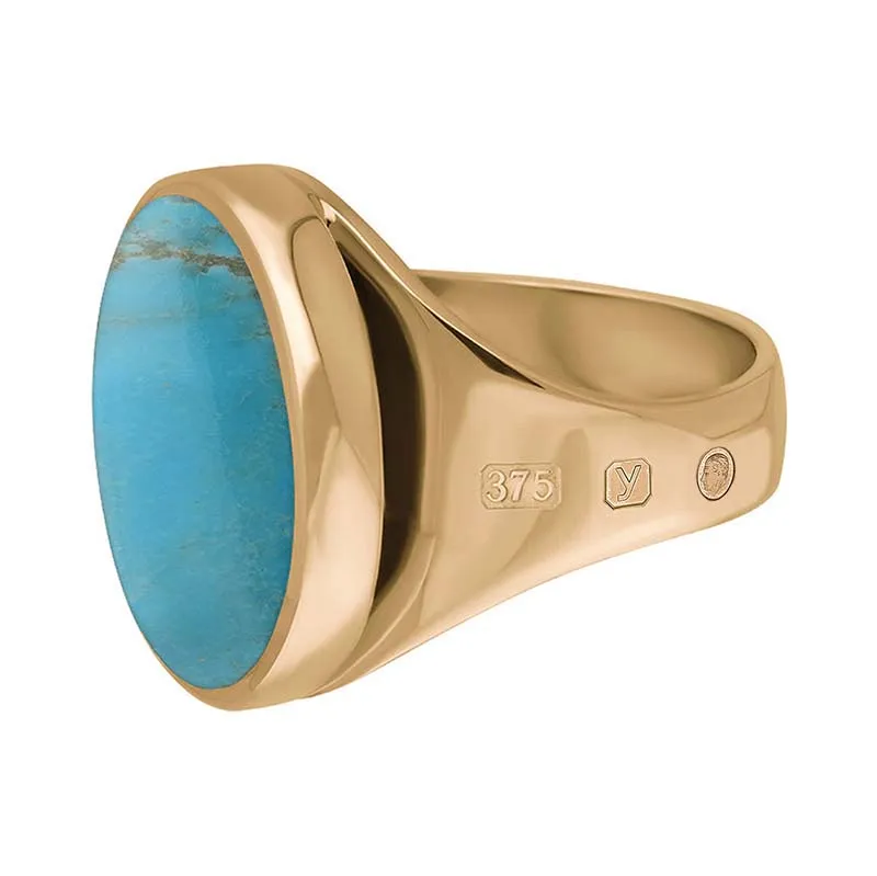 9ct Rose Gold Turquoise King's Coronation Hallmark Small Round Ring sold by C.W. Sellors product image thumbnail 3