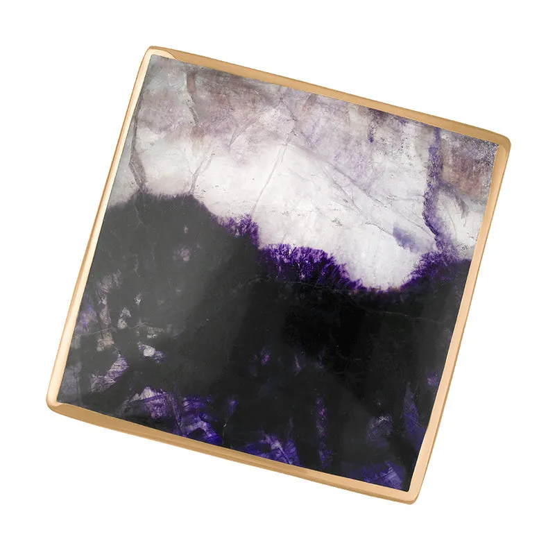 9ct Rose Gold Blue John King's Coronation Hallmark Large Rhombus Ring sold by C.W. Sellors