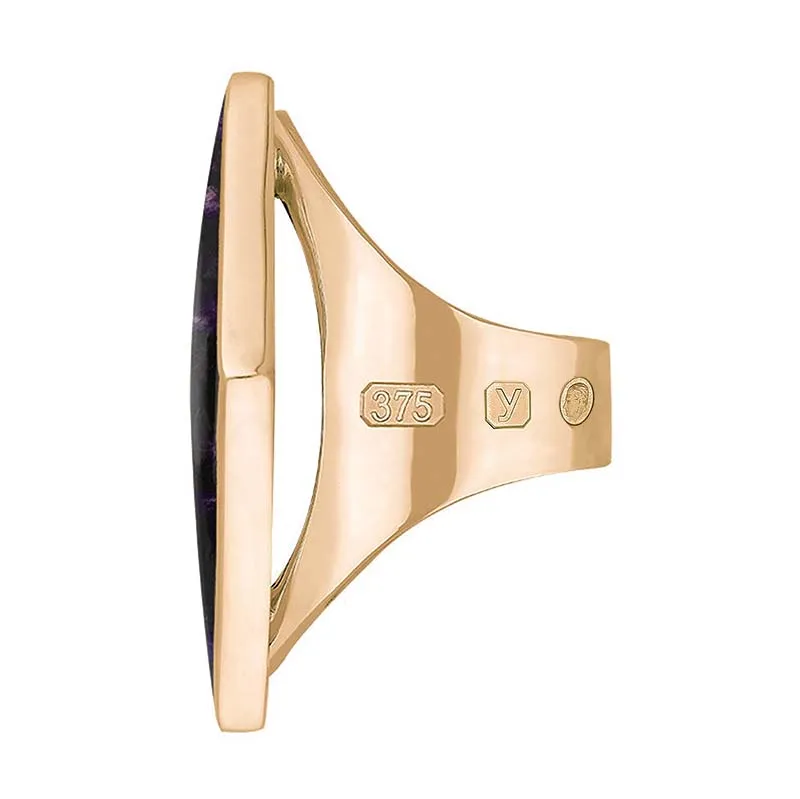 9ct Rose Gold Blue John King's Coronation Hallmark Large Rhombus Ring sold by C.W. Sellors product image thumbnail 3