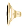 18ct Yellow Gold Whitby Jet King's Coronation Hallmark Large Rhombus Ring sold by C.W. Sellors