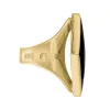 18ct Yellow Gold Whitby Jet King's Coronation Hallmark Medium Rhombus Ring sold by C.W. Sellors