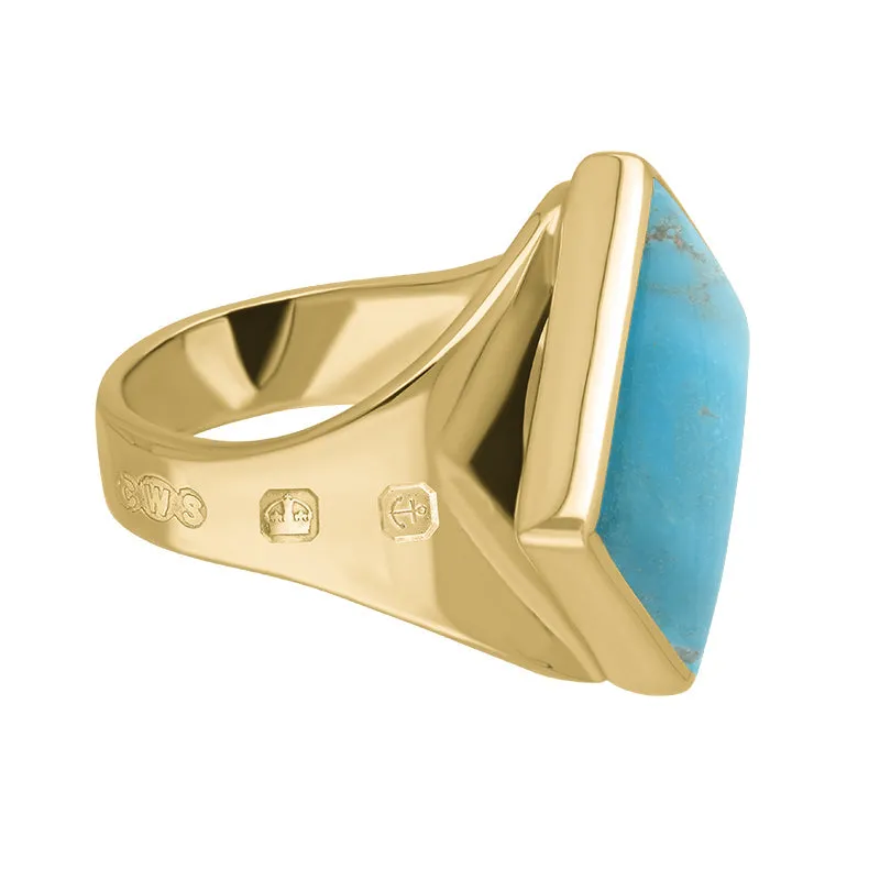 18ct Yellow Gold Turquoise King's Coronation Hallmark Small Rhombus Ring sold by C.W. Sellors product image thumbnail 2
