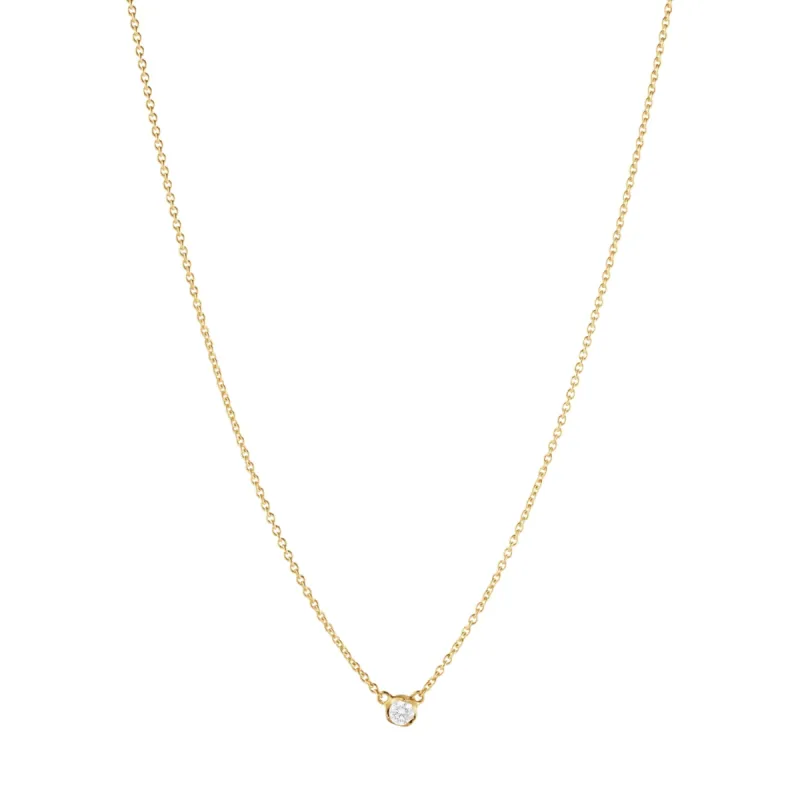 Georg Jensen Signature 18ct Yellow Gold 0.05ct Diamond Solitaire Pendant sold by C.W. Sellors