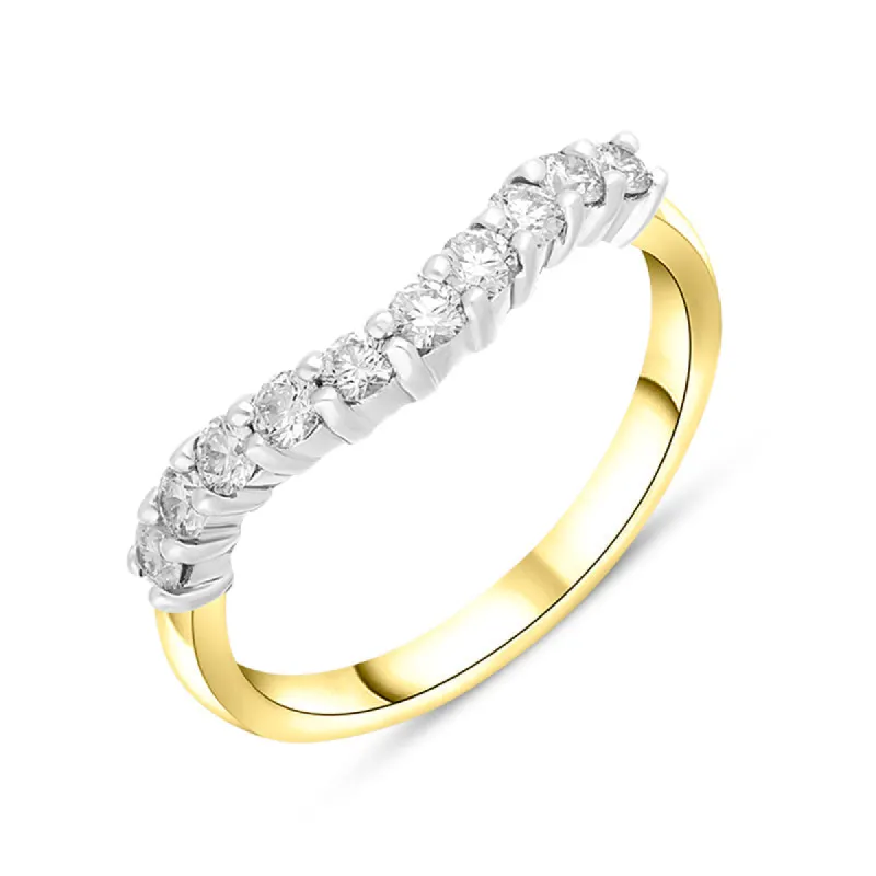 18ct Yellow Gold 0.43ct Diamond U Shape Half Eternity Ring sold by C.W. Sellors