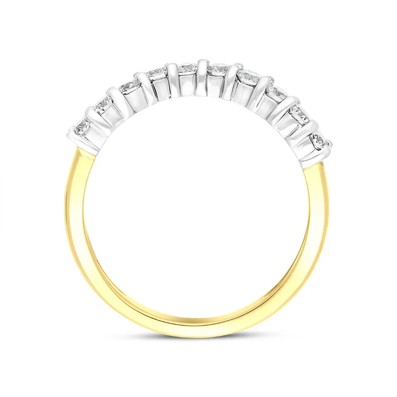 18ct Yellow Gold 0.43ct Diamond U Shape Half Eternity Ring sold by C.W. Sellors product image thumbnail 3