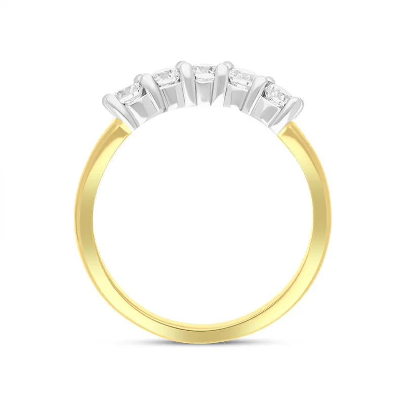 18ct Yellow Gold 0.55ct Diamond U Shape Half Eternity Ring sold by C.W. Sellors product image thumbnail 3