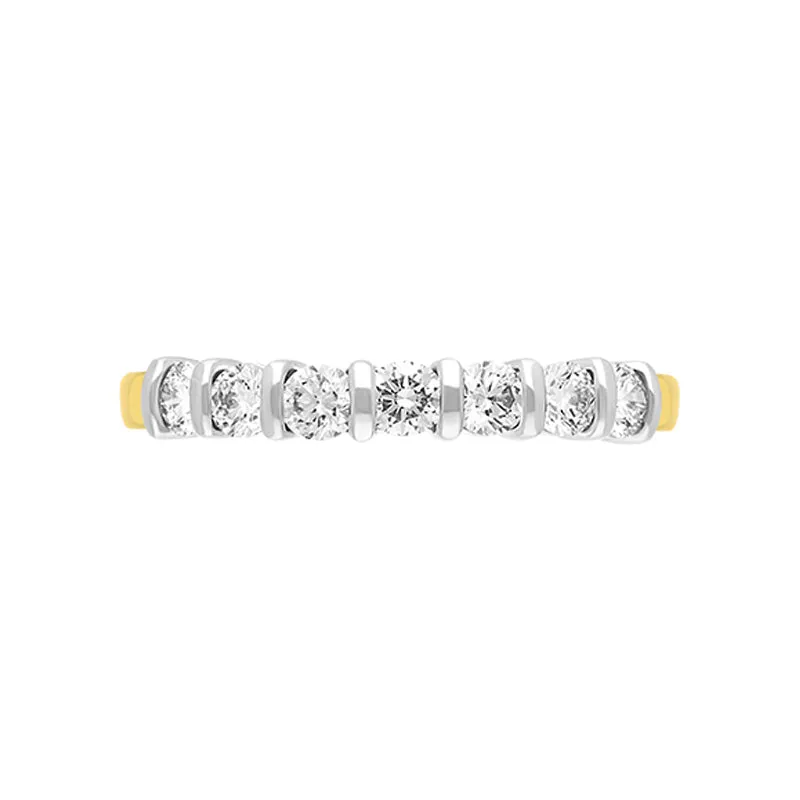 18ct Yellow Gold 0.50ct Diamond Seven Stone Half Eternity Ring sold by C.W. Sellors product image thumbnail 3