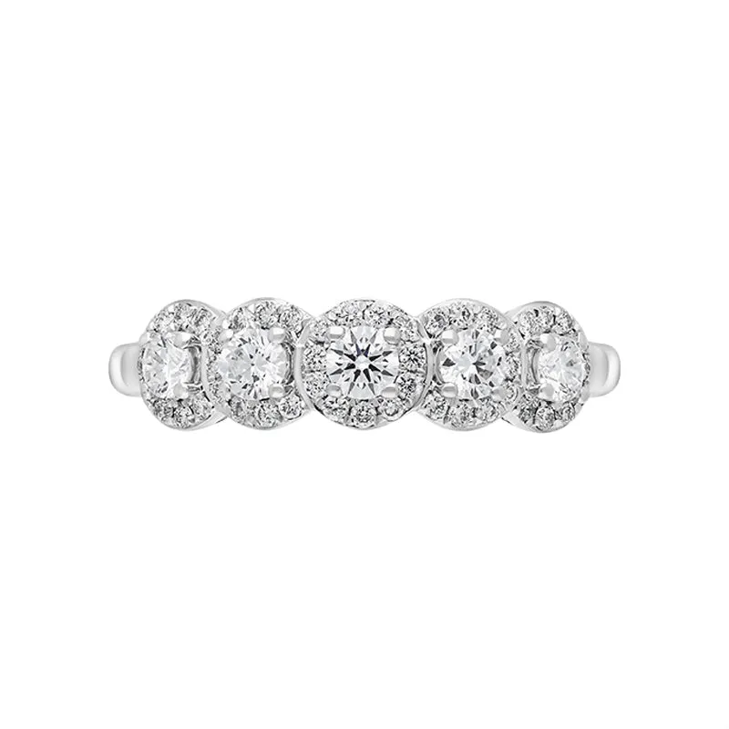 18ct White Gold 0.50ct Diamond Pave Cluster Half Eternity Ring sold by C.W. Sellors product image thumbnail 3