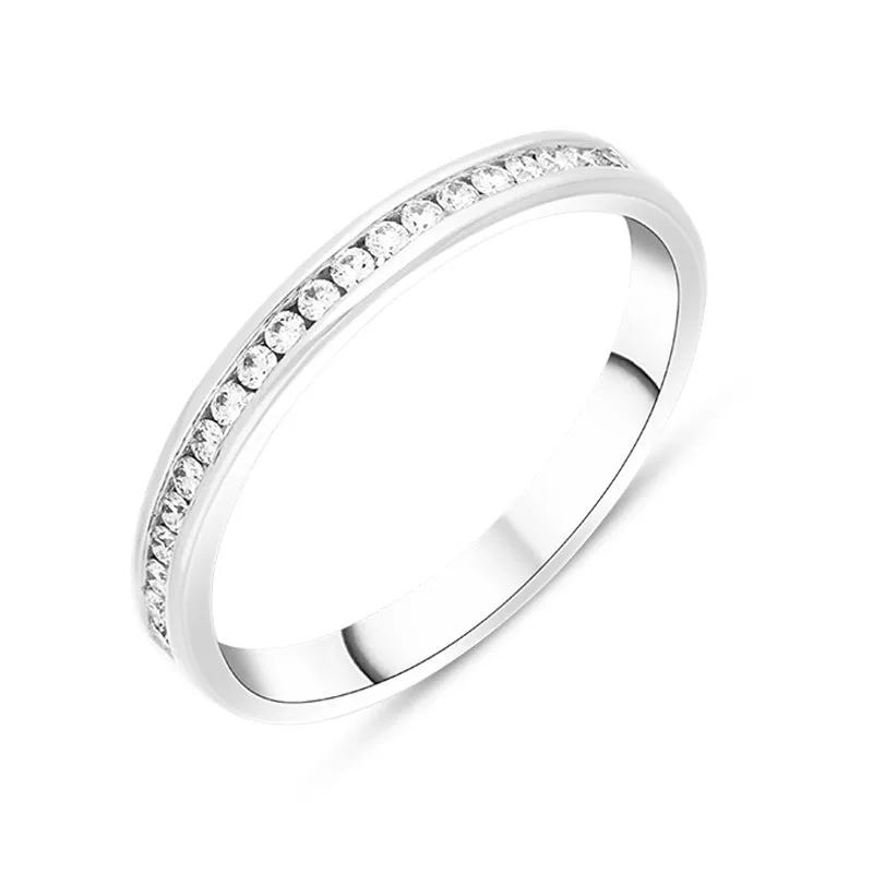 18ct White Gold 0.14ct Diamond Channel Set Half Eternity Ring sold by C.W. Sellors