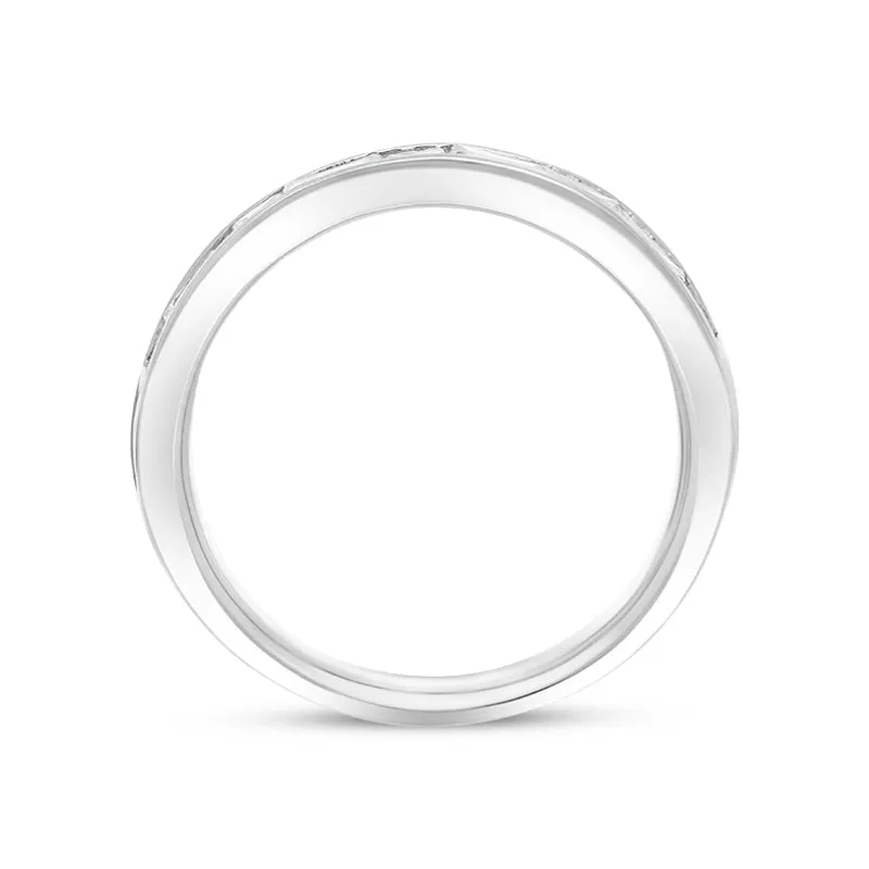 Platinum 0.93ct Diamond Princess and Baguette Cut Channel Set Half Eternity Ring D sold by C.W. Sellors product image thumbnail 2