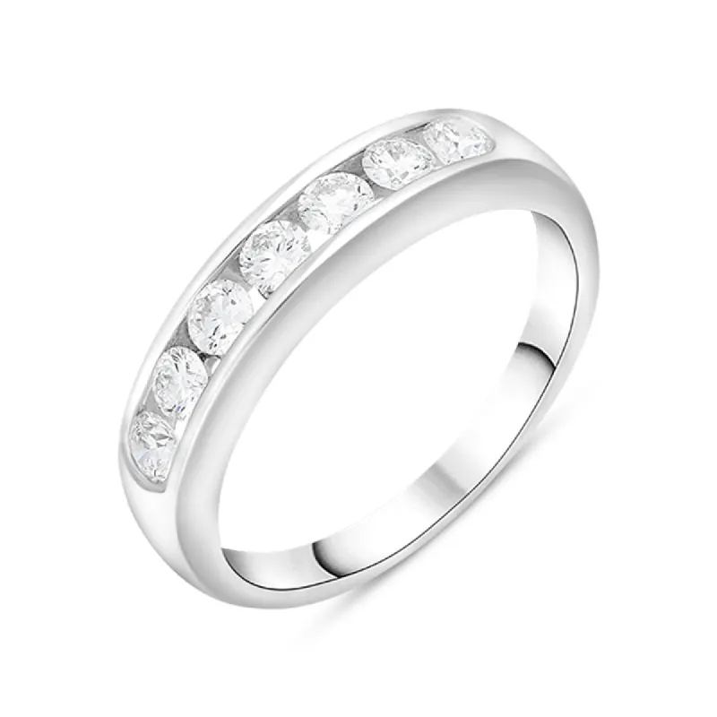 18ct White Gold 0.45ct Diamond Channel Set Half Eternity Ring sold by C.W. Sellors