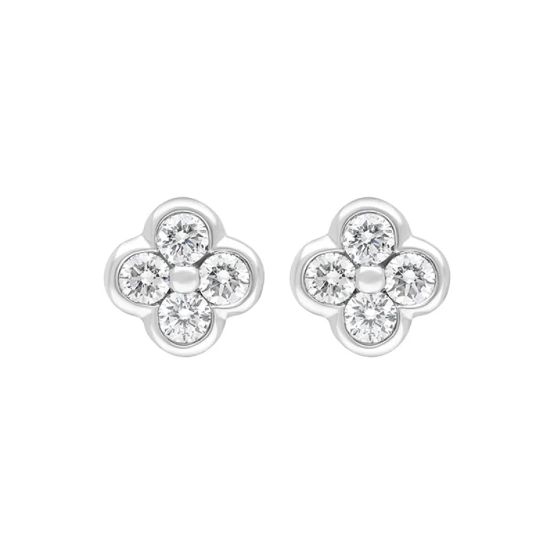 18ct White Gold 0.25ct Diamond Cluster Stud Earrings sold by C.W. Sellors