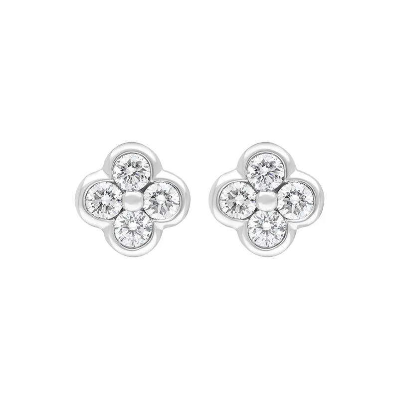 18ct White Gold 0.25ct Diamond Cluster Stud Earrings sold by C.W. Sellors