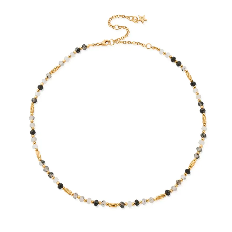 Chlobo Gold Plated Aura Strengthening Black Rutilated Quartz Necklace sold by C.W. Sellors