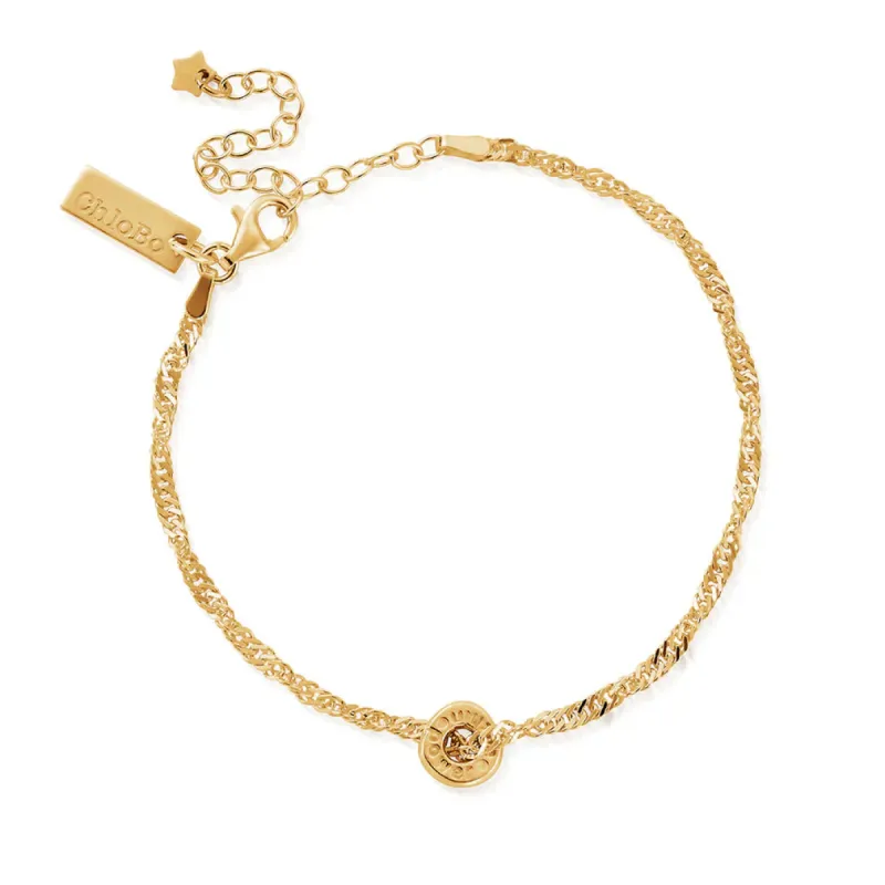 Chlobo Gold Plated Twisted Rope Chain Power Within Bracelet sold by C.W. Sellors