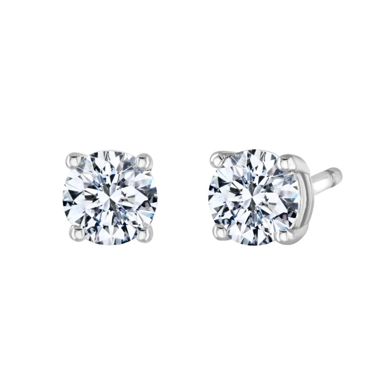 9ct White Gold 0.50ct Diamond Solitaire Stud Earrings sold by C.W. Sellors