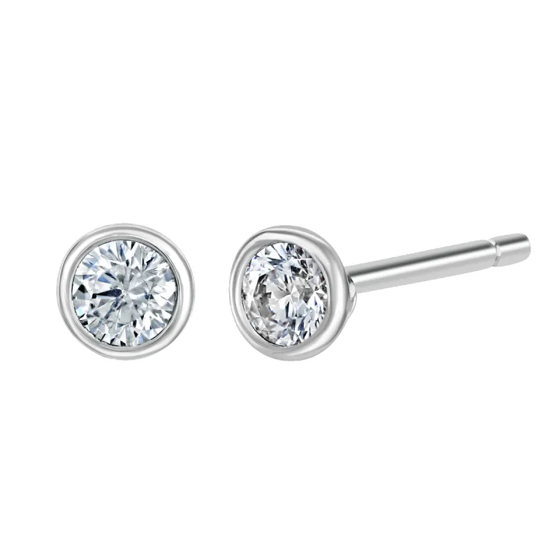 9ct White Gold 0.25ct Diamond Solitaire Stud Earrings sold by C.W. Sellors