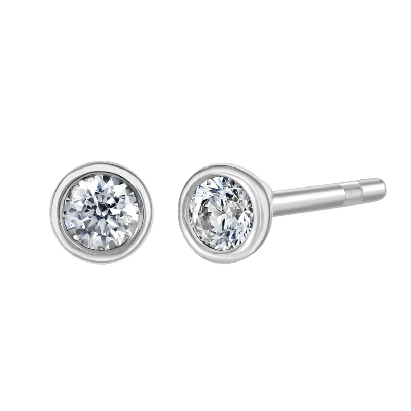 18ct White Gold 0.15ct Diamond Solitaire Stud Earrings sold by C.W. Sellors