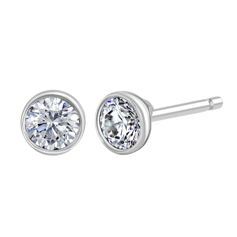 18ct White Gold 0.40ct Diamond Solitaire Stud Earrings sold by C.W. Sellors