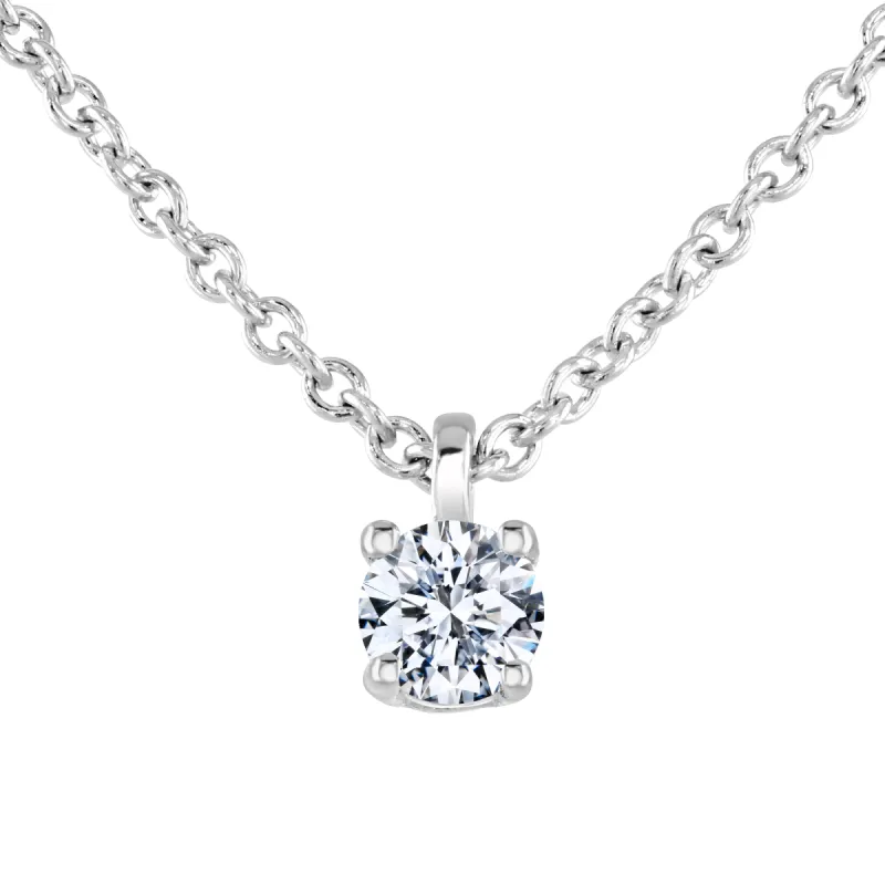 9ct White Gold 0.15ct Diamond Solitaire Necklace sold by C.W. Sellors