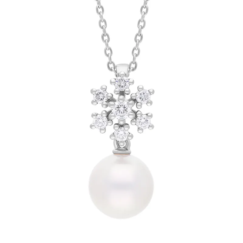 Mikimoto Classic Elegance 18ct White Gold Akoya Pearl Diamond Necklace sold by C.W. Sellors