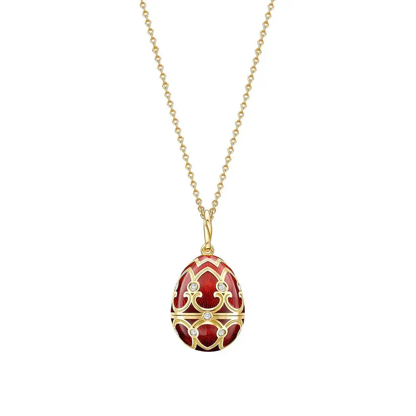 Faberge Heritage Yellow Gold Diamond Red Guilloche Enamel Wild Rose Surprise Locket sold by C.W. Sellors product image thumbnail 4