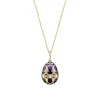 Faberge Heritage Yellow Gold Diamond Purple Guilloche Enamel Anemone Surprise Locket sold by C.W. Sellors