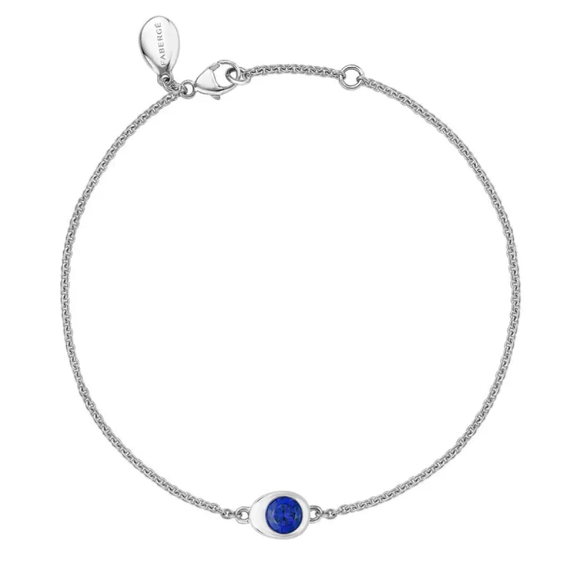 Faberge Cosmic Curve White Gold Blue Sapphire Chain Bracelet sold by C.W. Sellors