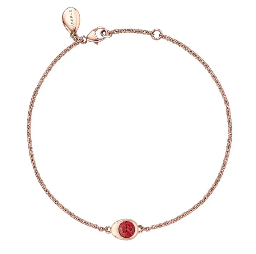 Faberge Cosmic Curve Rose Gold Ruby Chain Bracelet sold by C.W. Sellors