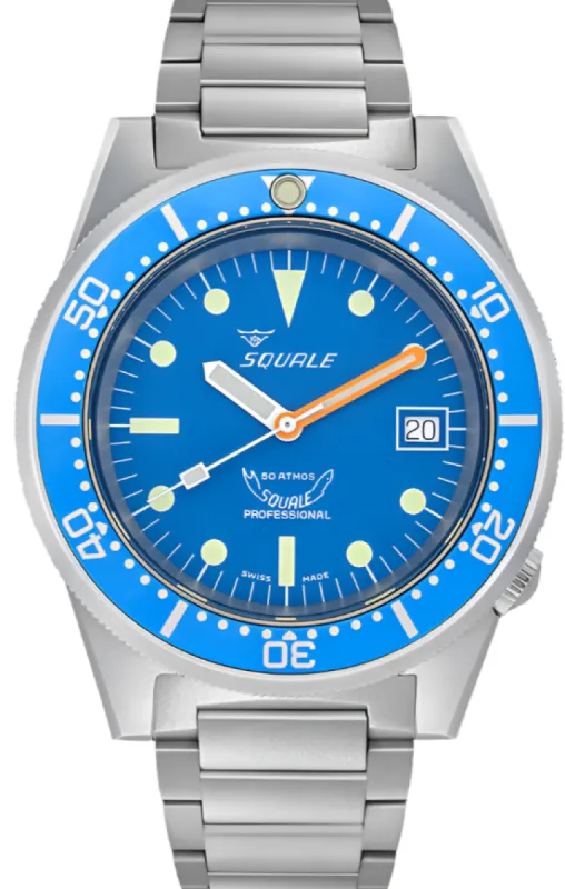 Squale 1521 Blue Blasted Bracelet Watch sold by C.W. Sellors