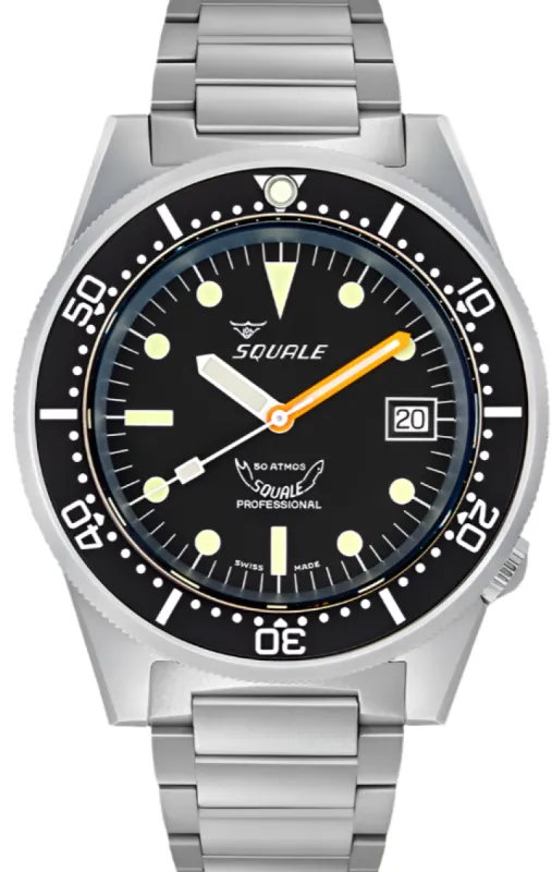 Squale 1521 Black Blasted Bracelet Watch sold by C.W. Sellors