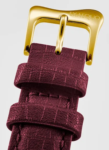 Exaequo Classic Melting Watch PVD Yellow Gold Italian Burgundy Dial Watch sold by C.W. Sellors product image thumbnail 3