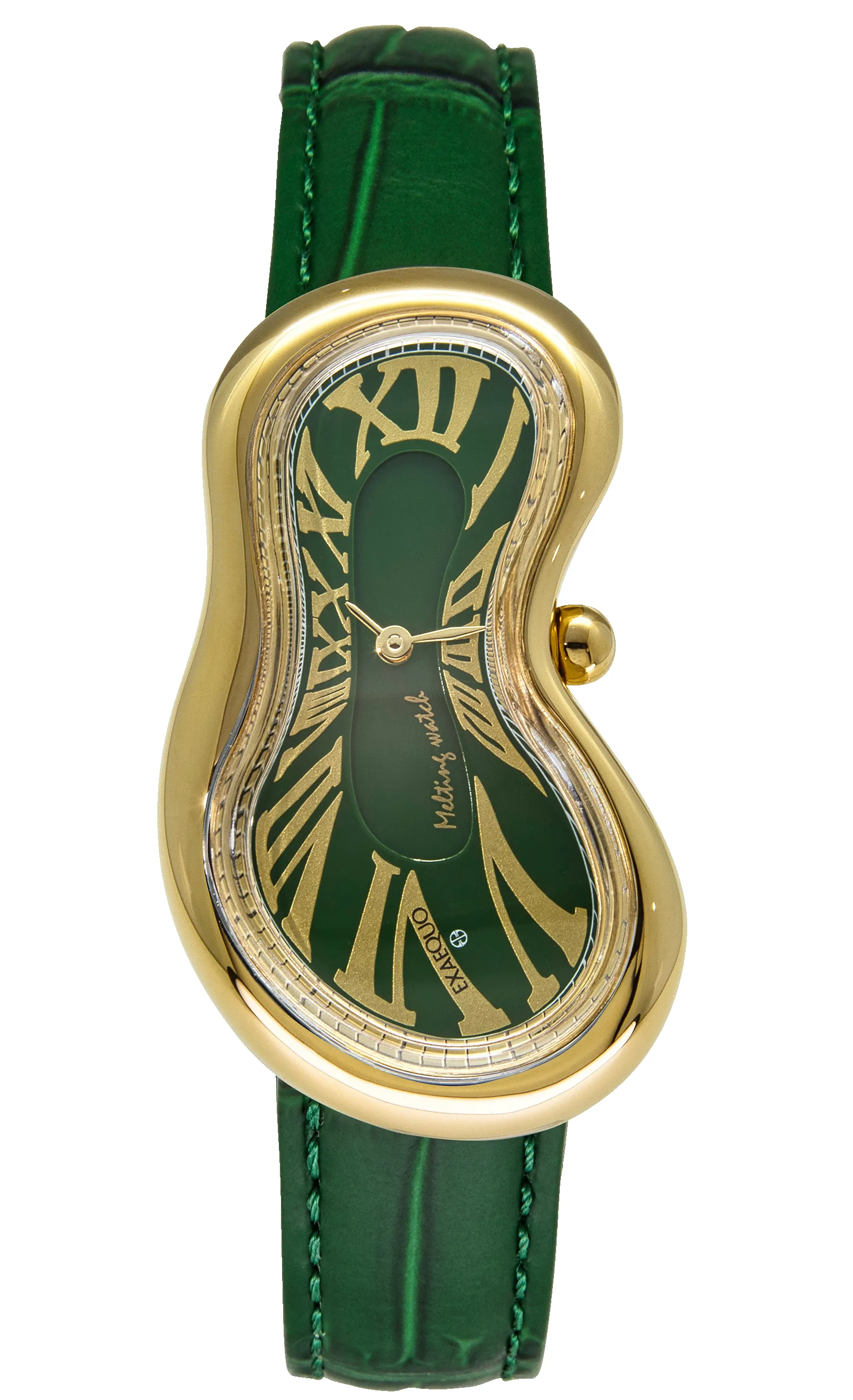 Exaequo Classic Melting Watch PVD Yellow Gold Green Dial Watch sold by C.W. Sellors