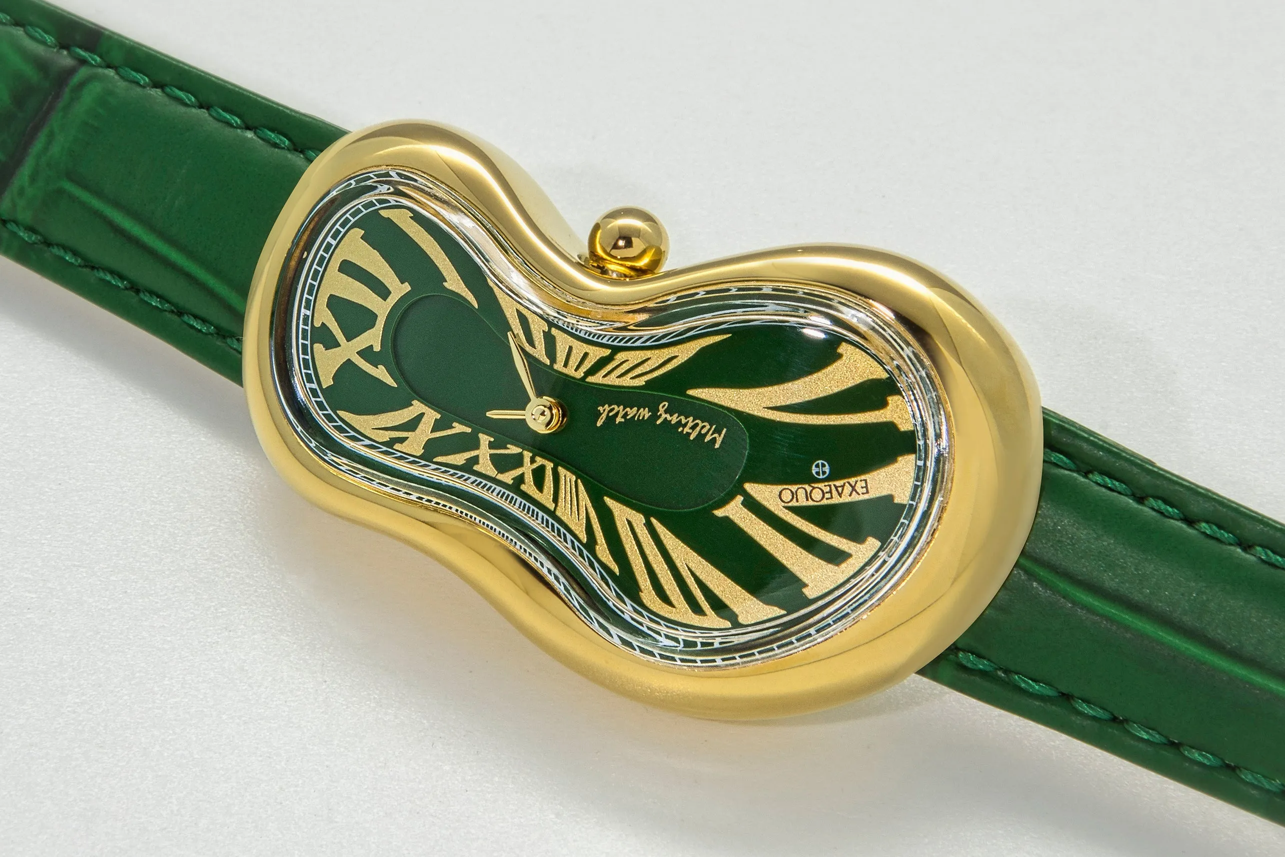Exaequo Classic Melting Watch PVD Yellow Gold Green Dial Watch sold by C.W. Sellors product image thumbnail 2