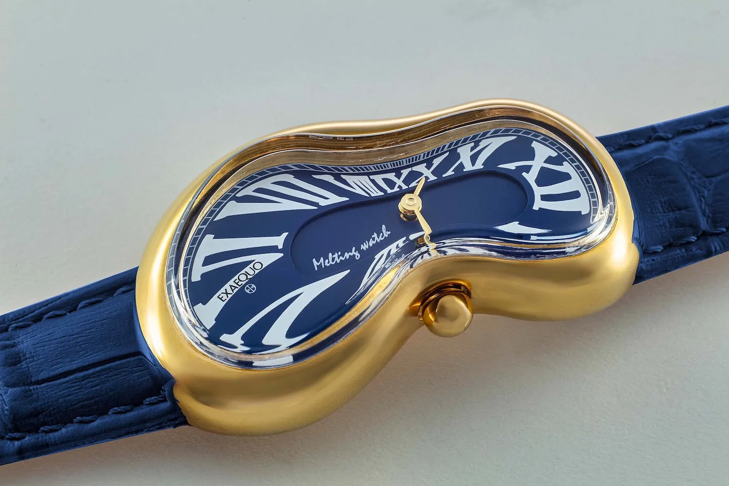 Exaequo Classic Melting Watch PVD Yellow Gold Blue Dial Watch sold by C.W. Sellors product image thumbnail 5