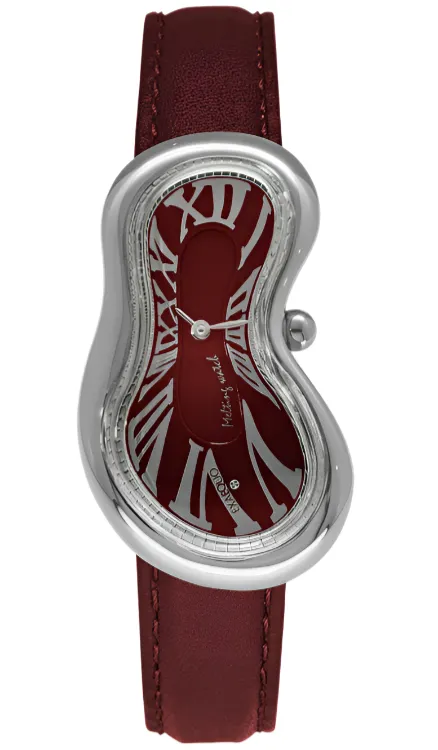 Exaequo Classic Melting Watch SS Italian Burgundy Dial Watch sold by C.W. Sellors